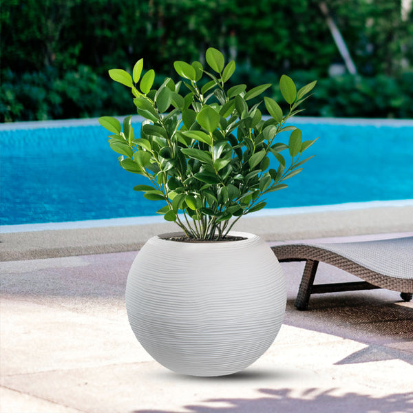 Vaso da Esterno Interno Design a Sfera Ø40x33 cm Botticelli in Resina Bianco online