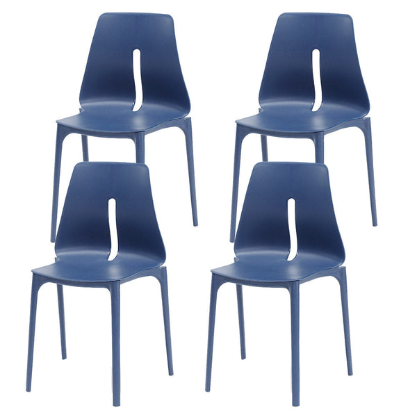 acquista Lot de 4 Chaises Empilables 85x50x51 cm en Polypropylène et Fibre de Verre Huile de Lisbonne