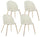 Lot de 4 Chaises 49x55x77 cm en Polyester Effet Velours Blanc