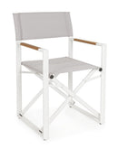 Set 2 Sedie Pieghevoli da Regista 51x54x86 cm in Alluminio Lagun Bianca