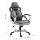 Sedia da Gaming Ergonomica Imbottita 64x71.5x119-129 cm 