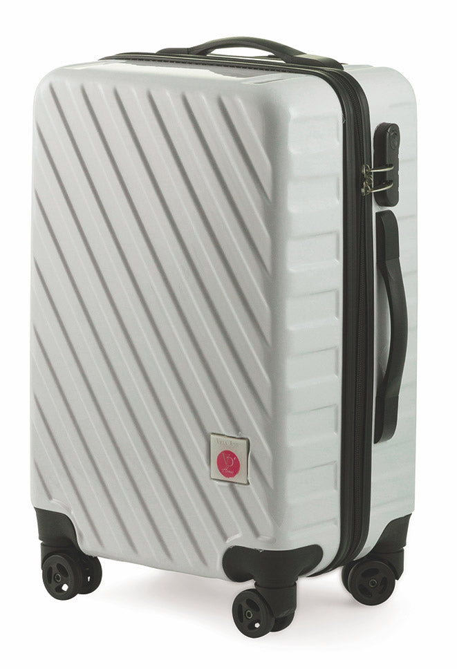 Trolley Valigia Bagaglio a Mano Rigida in Policarbonato 4 Ruote TSA Soriani Bianco