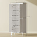 Credenza Mobile da Cucina 80x40x176,5 cm con Luce LED Dimmerabile a 3 Colori Ripiani Regolabili in MDF Bianco      