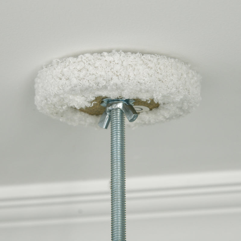 Albero Tiragraffi per Gatti a Soffitto con Palo Regolabile da 225-255 cm in Peluche Bianco  