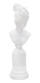 Scultura Statua Woman con Piedistallo 11x10,5x35,5 cm in Poliresina 
