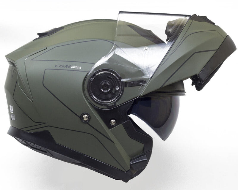 Casco Integrale per Scooter Visiera Lunga CGM Kyoto 506G Verde Opaco Varie Misure