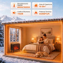 Caminetto Elettrico da Tavolo 800/1600 W con Base Rimovibile e Effetto Fiamma LED per 25 m² in ABS e Acciaio Nero      