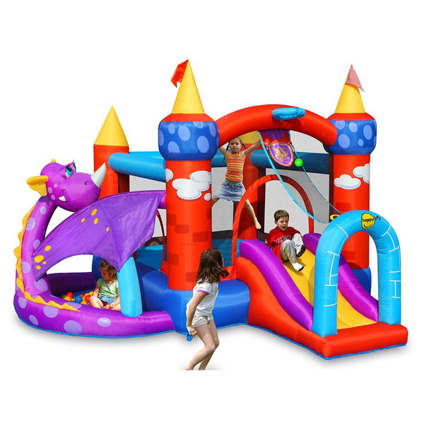Castle Carrousel Gonflable Dragon avec Pompe Incluse Happy Hop prezzo