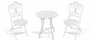 Set da Giardino Pieghevole in Ferro con Tavolo e 2 Sedie Soriani Provence Breakfast Bianco