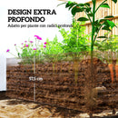 Letto per Orto Rialzato 180x90x57,5 cm con Fondo Aperto e Bordi Arrotondati in Acciaio Zincato Marrone Scuro      