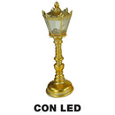 Lampione in Resina con Led oro cm 13x12,5xh41,5