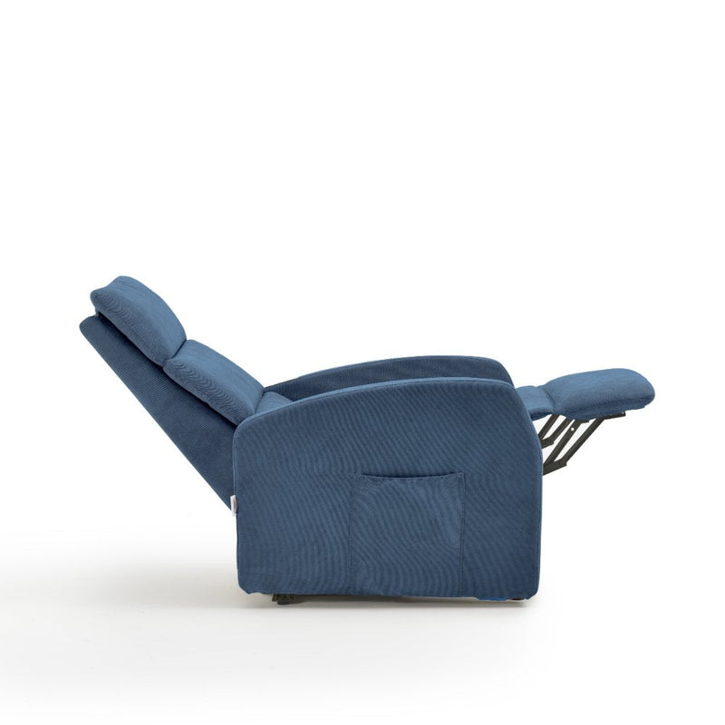 Poltrona Alzapersona Elettrica 2 Motori 72x111x86 cm Martina in Microfibra Dispositivo Medico 1 Celeste