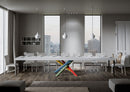 Tavolo Allungabile 200-460x90x77 cm Volantis Premium Bianco Frassino Telaio 4B 
