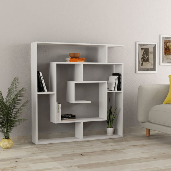 acquista Libreria Moderna 129x125x22 cm in MDF Labirent Bianco