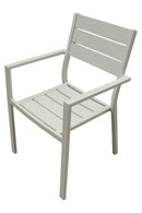 Set 4 Sedie da Giardino 57x59x87 cm in Alluminio e Textilene Bianco