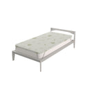 Topper Singolo 80x190 cm Memory Sfoderabile Fodera Aloe con Elastici in Poliestere Bianco