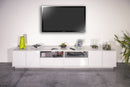 Mobile TV 4 Ante 2 Cassetti 260x41,4x46 cm Bloom Bianco Lucido