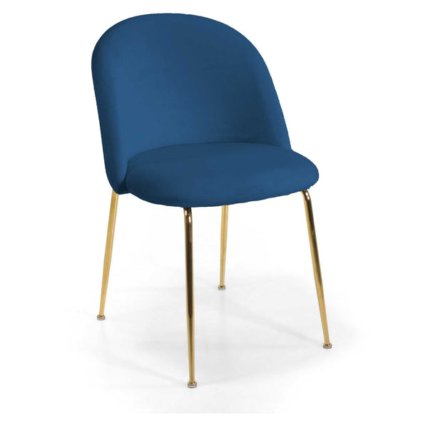 sconto Chaise Sammi 50x57xh47/77,5 cm en tissu velours bleu/or