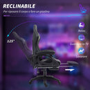 Sedia da Gaming 65x68x120-128 cm Reclinabile a 125° Poggiapiedi Retrattile Nero  