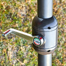 Ombrellone Doppio a 12 Stecche 455x265x238 cm con Base a Croce e Manovella in Acciaio e Poliestere Beige      