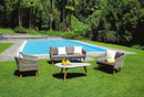 Set Salotto da Giardino in Alluminio Divano 2 Poltrone e Tavolino Vorghini La Spezia