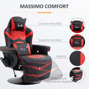 Sedia da Gaming Massaggiante con Poggiapiedi e Cuscino 79,5x82,5x111,5 cm in Pelle PU Nero   
