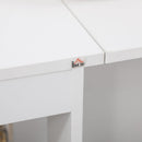 Tavolo Pieghevole Salvaspazio con 4 Sgabelli in Legno Truciolato Bianco