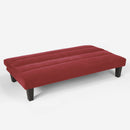 Divano Letto 175x81x76 cm in Microfibra Rosso