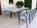 Tavolo Allungabile Seattle 205/265x105x75 h cm in Alluminio Taupe