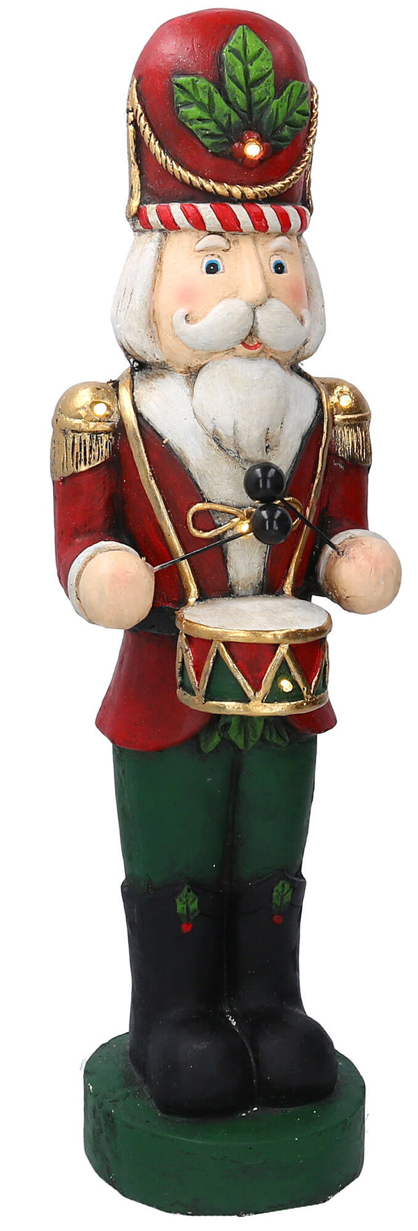 Casse-Noisette Soldat en Résine 17x18xh62 cm avec Décoration LED Adami Rouge online