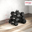 Set di Manubri Palestra 2x4kg 2x6kg 2x8kg con Supporto in Metallo con Impugnatura Antiscivolo Nero      