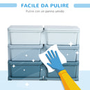 Cassettiera per Cameretta 6 Cassetti 75x37x56.5 cm in PP Blu   