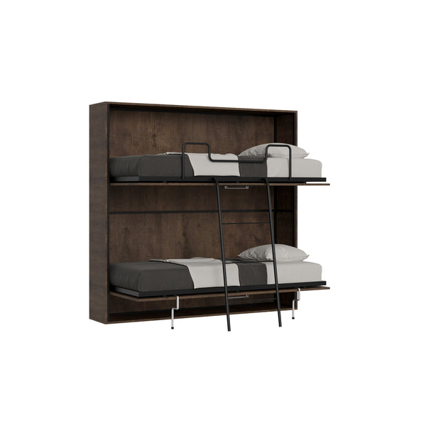 Lits simples escamotables horizontaux peu encombrants Kando H191 cm marron prezzo