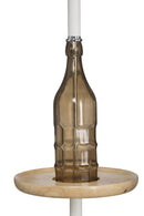 Lampada da Terra Bouteille Ø42x158 cm Vetro e in Ferro Tessuto e Legno Bianco e Marrone