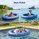 Galleggiante per Cani Gonfiabile 155x104x25 cm Pieghevole per Cani fino a 40 kg in PVC Blu      