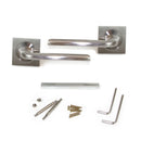 Maniglie Sydney per Porta da Interno con Rosetta 50 x 50 mm Alluminio e Zama Nickel 5 Set. Emuca