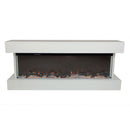 Camino Elettrico da Parete o Incasso Alaro Plus 127x18x52 cm Effetto Fiamma Telecomando in MDF Bianco