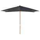 Ombrellone da Giardino 295x2x255H cm con 8 Stecche in Legno e Bambù Grigio Scuro 