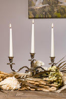 Candelabro in Metallo Composto da 3 Bracci Altezza 24 cm
