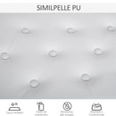 Panca Sgabello Pianoforte con Vano Portaoggetti in Similpelle e Legno 76x36x50 cm Bianco 