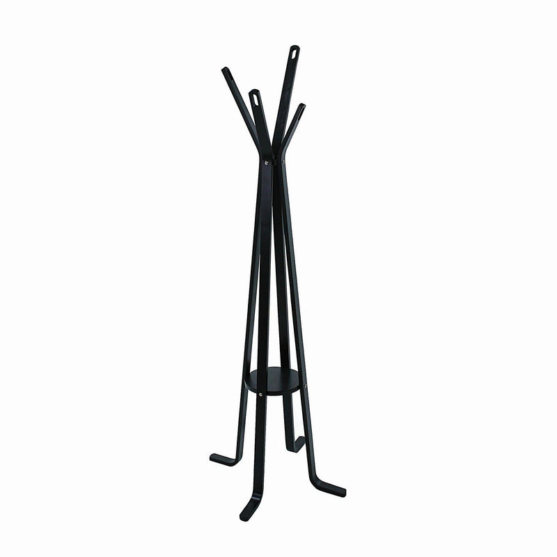 Appendiabiti a Stelo in Legno 4 Braccia 50H180cm Nero