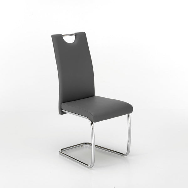 acquista Chaise en Simili Cuir 42,5x49,5x98cm TFT Gris Chrome