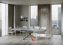 Tavolo Allungabile 120-224x90x77 cm Volantis Cemento Telaio 4B 