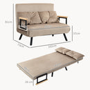 Divano Letto Schienale Regolabile 102x73x81 cm in Velluto Marrone Chiaro 