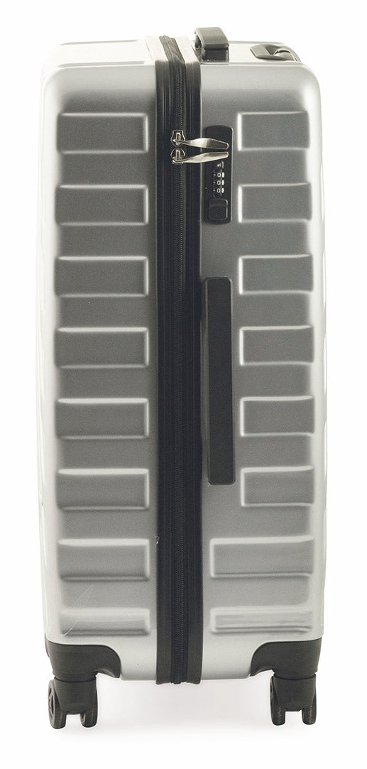 Trolley Valigia Bagaglio a Mano Rigida in Policarbonato 4 Ruote TSA Soriani Silver