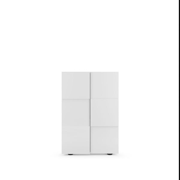 Mobile Multiuso 2 Ante con 5 Ripiani 78x36x115,5 cm Modello Dama Bianco Lucido sconto