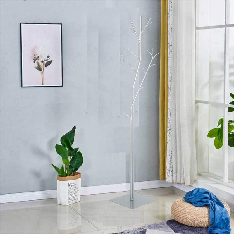 Appendiabiti da Terra 33x33x178 cm in Ferro Battuto Vasconi Platano Argento