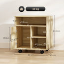 Mobile Porta Stampante 60x50x65,5 cm con Ripiani Aperti e Armadietto in Legno Color Legno      