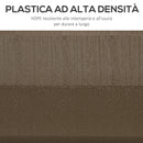 Base per Ombrellone 49x49x36,5 cm Riempibile con Maniglia in HDPE e Acciaio Marrone   