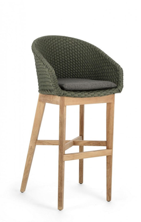 sconto Sgabello Bar con Cuscini 56x57x110h cm Coachella Verde